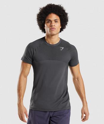Pánské T Shirts Gymshark Apex Seamless Černé Šedé Černé | CZ 2386OKI